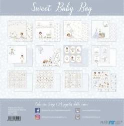 SUPER OFERTA **40%** Kit de Scrapbooking Sweet Baby Boy PapersForYou 15x15cm