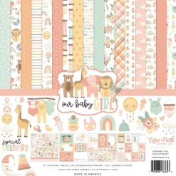 SUPER OFERTA **40%** Kit de Scrapbooking Our Baby Girl Echo Park 30x30cm
