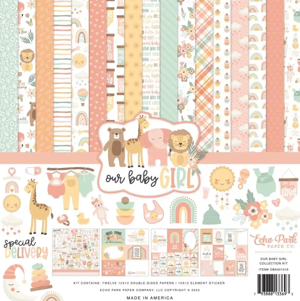 SUPER OFERTA **40%** Kit de Scrapbooking Our Baby Girl Echo Park 30x30cm