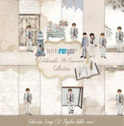 SUPER OFERTA **40%** Kit de Scrapbooking Niño Rubio Celebrando mi Comunión PapersForYou 30x30cm
