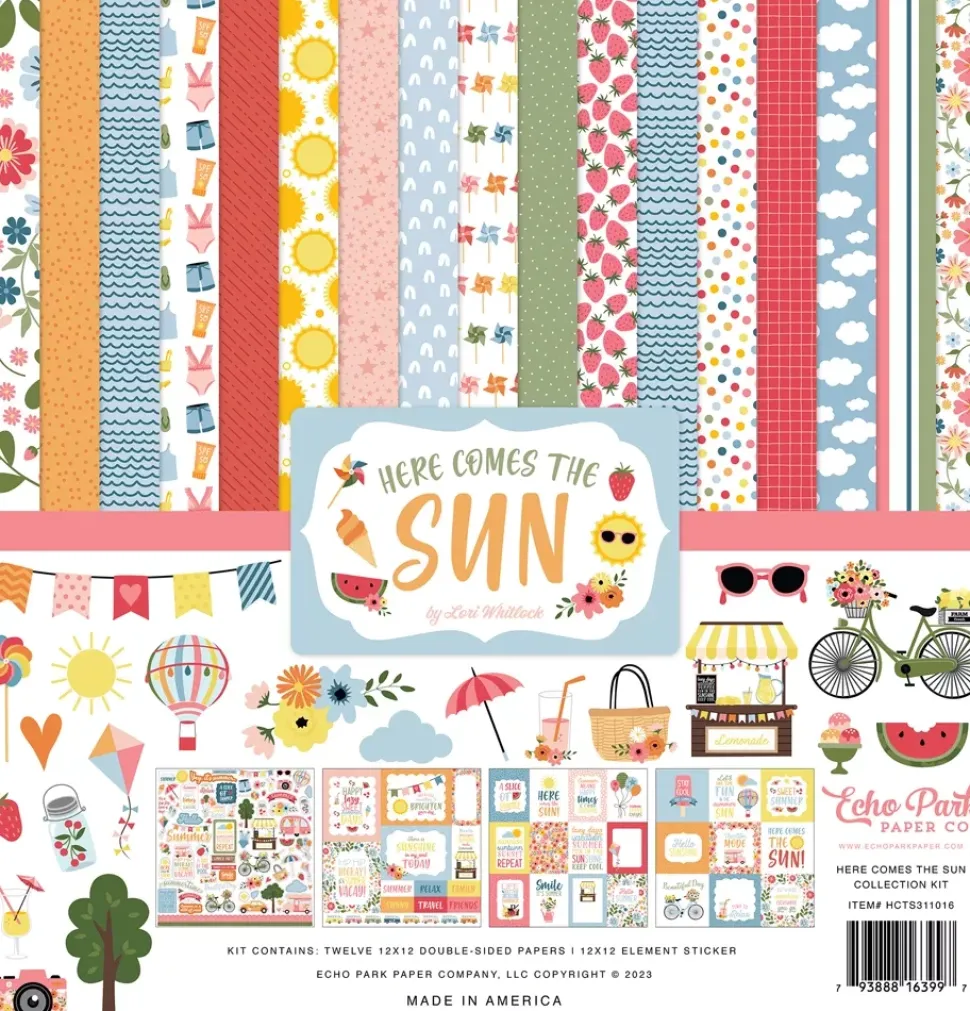 SUPER OFERTA **40%** Kit de Scrapbooking Here Comes The Sun Echo Park 30x30cm