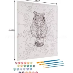 SUPER OFERTA **40%** Kit Pintar Por Números Búho Craft Sensations 40x50cm