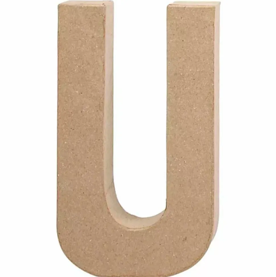 SUPER OFERTA **40%** Letra U de papel maché 20x11cm