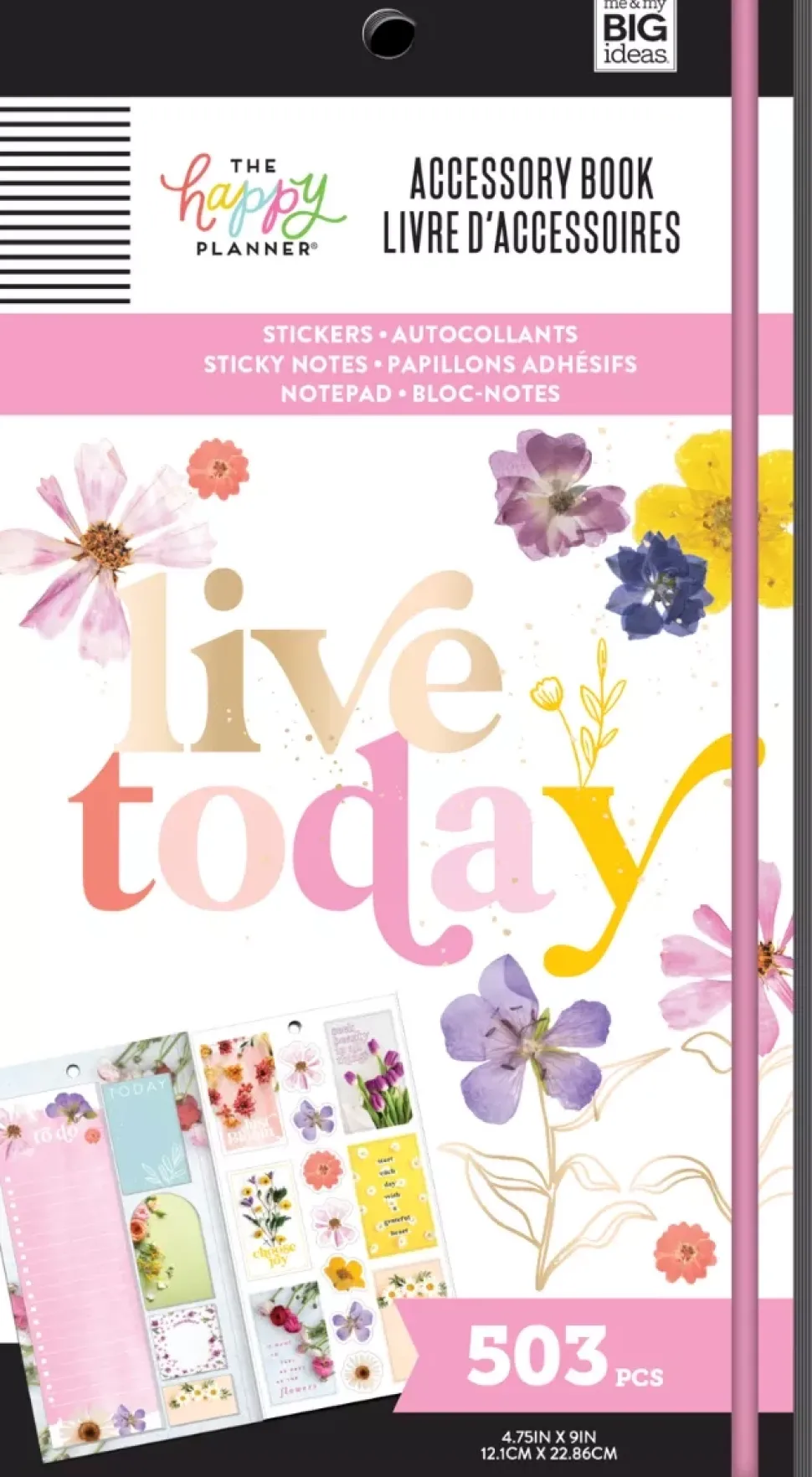 SUPER OFERTA **40%** Libro de Accesorios Pressed Florals Happy Planner