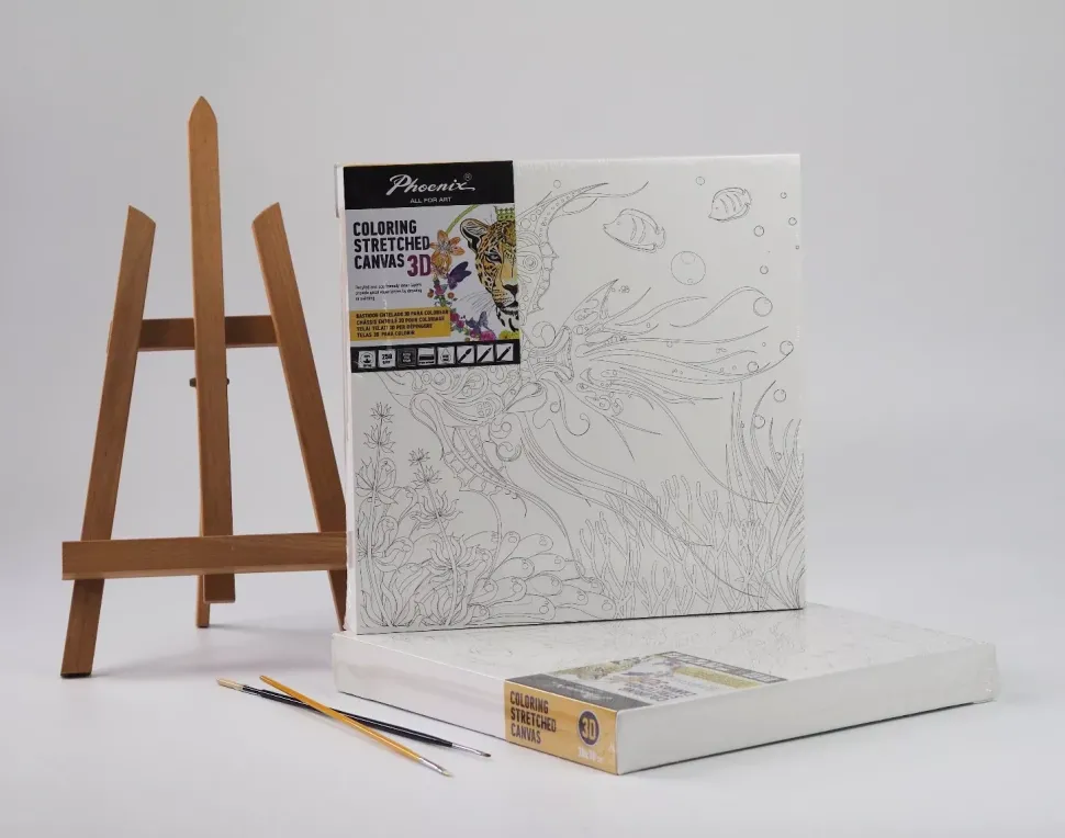 SUPER OFERTA **50%** Lienzo sobre bastidor 3D para colorear Mandala #02 Phoenix 30x30cm