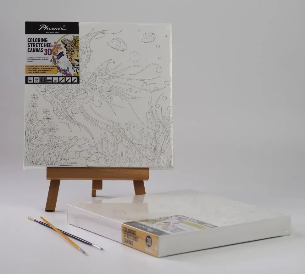 SUPER OFERTA **50%** Lienzo sobre bastidor 3D para colorear Loro Phoenix 30x30cm