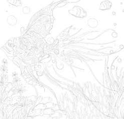 SUPER OFERTA **50%** Lienzo sobre bastidor 3D para colorear Pez Phoenix 30x30cm