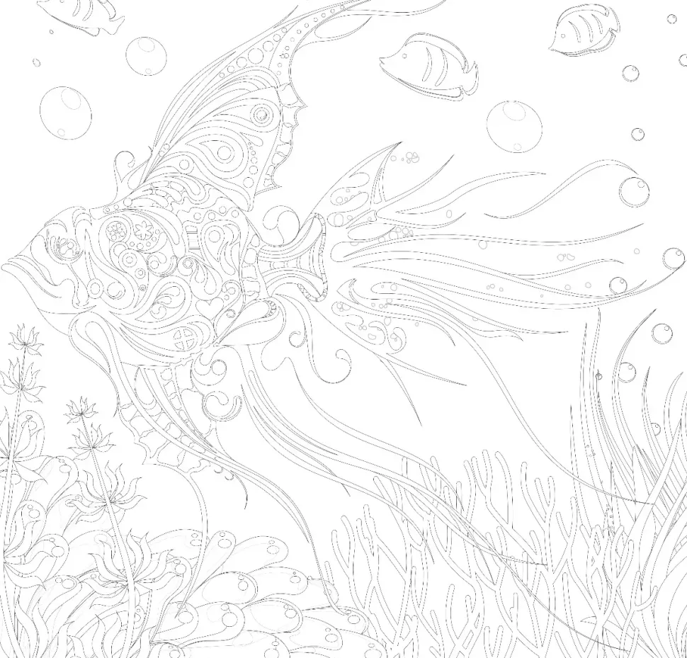 SUPER OFERTA **50%** Lienzo sobre bastidor 3D para colorear Pez Phoenix 30x30cm