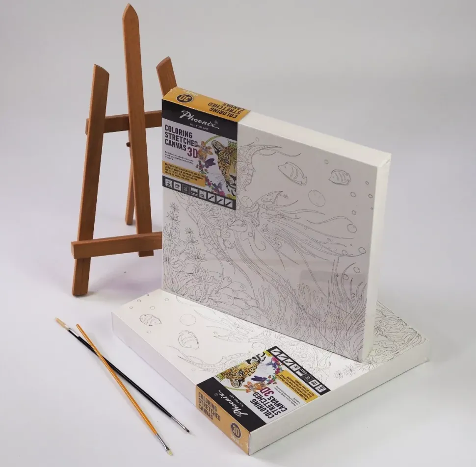 SUPER OFERTA **50%** Lienzo sobre bastidor 3D para colorear Pez Phoenix 30x30cm