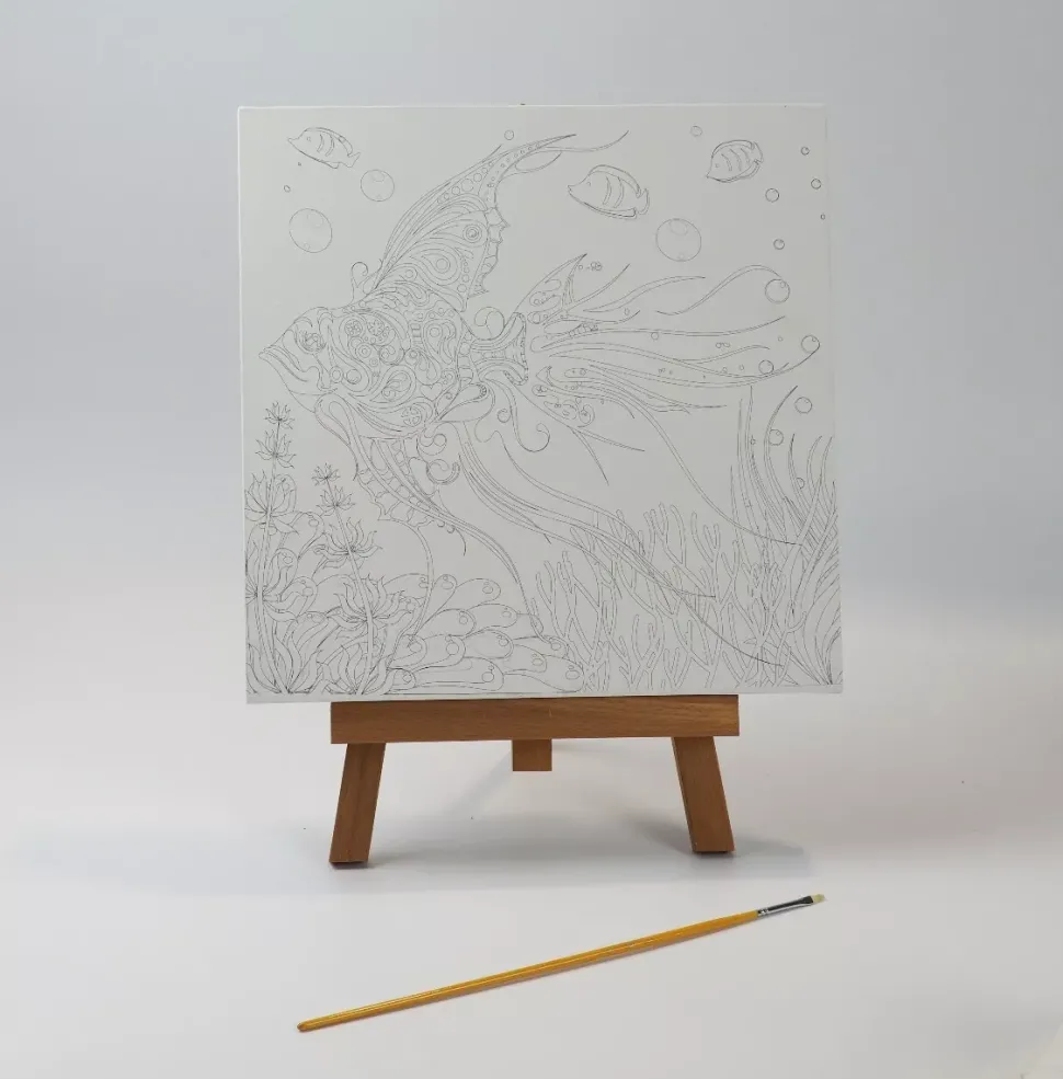 SUPER OFERTA **50%** Lienzo sobre bastidor para colorear Tigre Phoenix 30x30cm