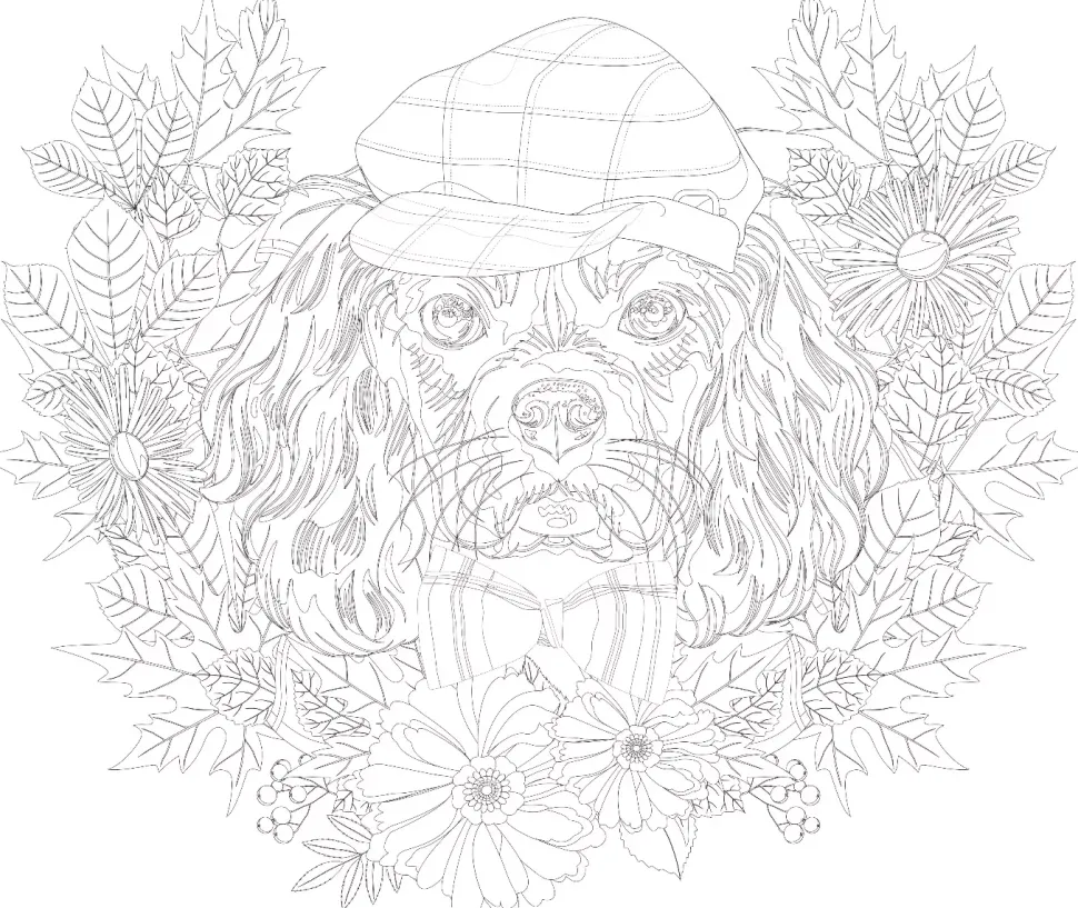 SUPER OFERTA **50%** Lienzo sobre bastidor para colorear Perro Phoenix 30x30cm