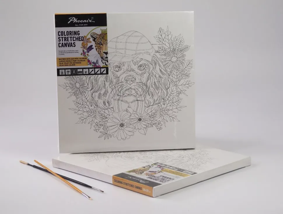 SUPER OFERTA **50%** Lienzo sobre bastidor para colorear Perro Phoenix 30x30cm