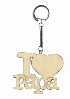 SUPER OFERTA **40%** Llavero de madera I love papá