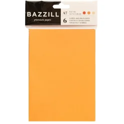 SUPER OFERTA **30%** Pack 6 Tarjetas y Sobres Oranges Bazzill