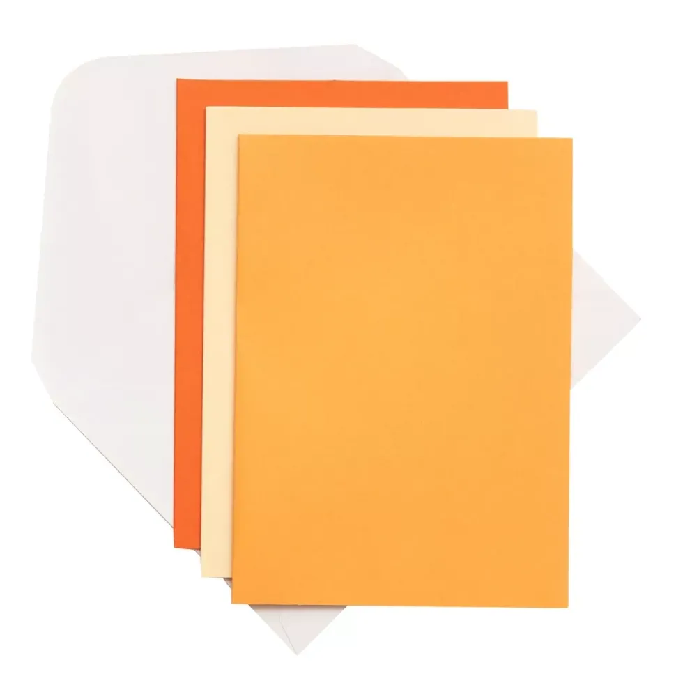 SUPER OFERTA **30%** Pack 6 Tarjetas y Sobres Oranges Bazzill