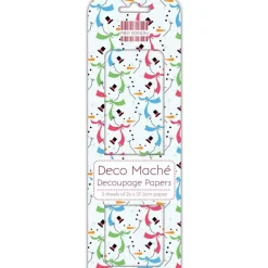 SUPER OFERTA **60%** Papel Deco Maché Snowmen First Edition