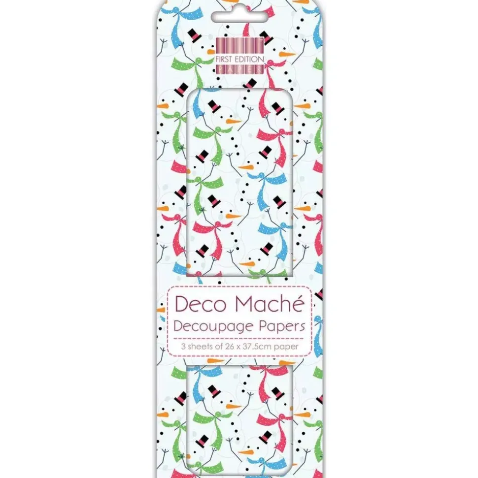 SUPER OFERTA **60%** Papel Deco Maché Snowmen First Edition