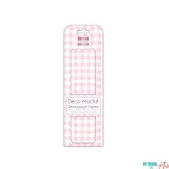 SUPER OFERTA **30%** Papel Deco Maché Pink Gingham First Edition