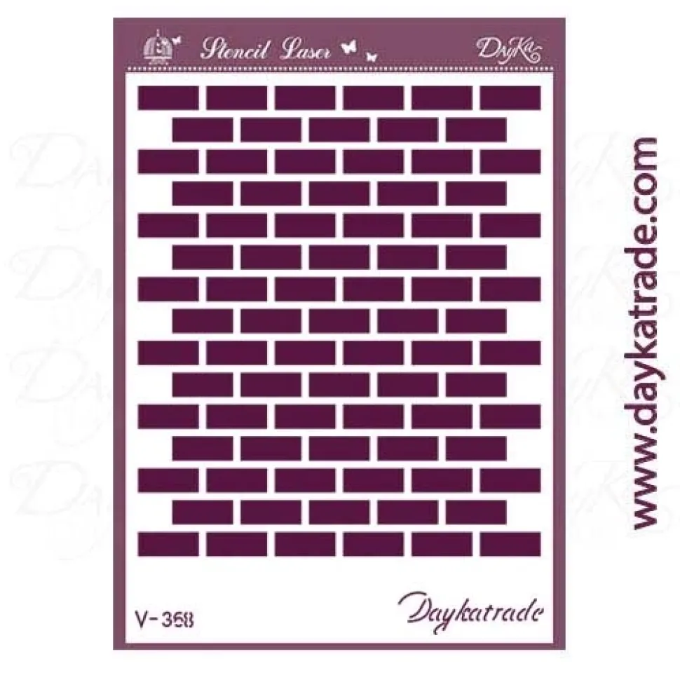 SUPER OFERTA **40%** Plantilla de Stencil A5 V-368 Fondo Ladrillos 15x21cm Dayka