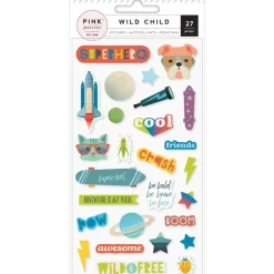SUPER OFERTA **40%** Puffy Stickers Wild Child Boy Pink Paislee