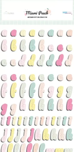 SUPER OFERTA **30%** Puffy Stickers Abecedario Miami Peach The Mint Feather