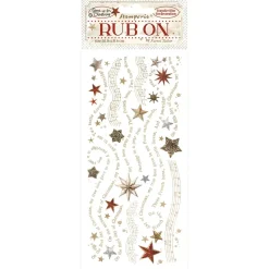 SUPER OFERTA **30%** Rub-on Estrellas Romantic Gear Up For Christmas Stamperia