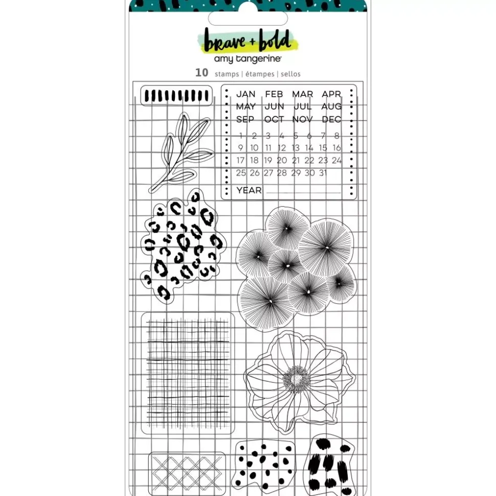 SUPER OFERTA **40%** Sellos Transparentes Brave + Bold Amy Tangerine