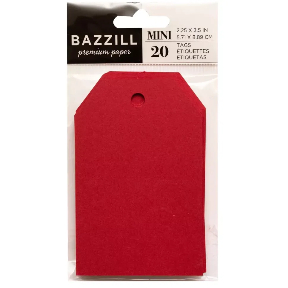 SUPER OFERTA **30%** Set 20 Mini Etiquetas Cherry Splash Bazzill