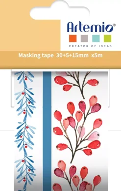 SUPER OFERTA **40%** Set 3 washi tapes Bayas Christmas Berries Artemio
