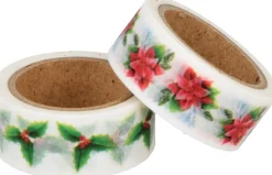 SUPER OFERTA **40%** Set 2 washi tapes Hojas Christmas Berries Artemio