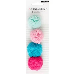 SUPER OFERTA **40%** Set de 4 pompones Snow and Cocoa