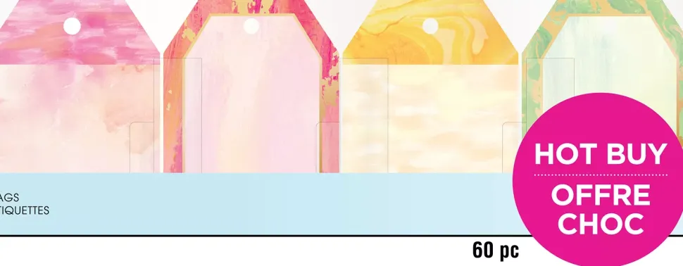 SUPER OFERTA **40%** Set de 60 Tags Brushstrokes Craft Smith