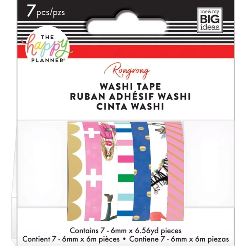 SUPER OFERTA **30%** Set de 7 washi tape Colorful Rongrong x Create 365 Planner