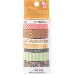 SUPER OFERTA **50%** Set de 8 washi tapes Lovely Moments Pebbles
