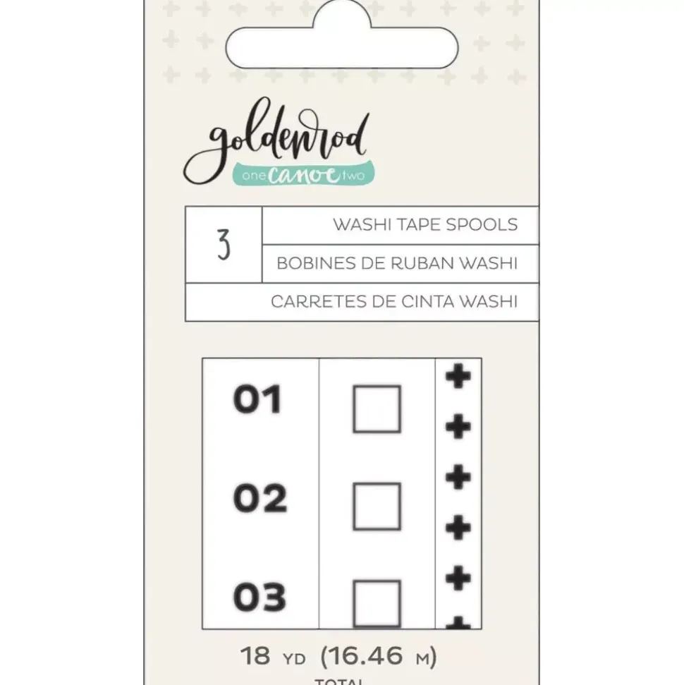 SUPER OFERTA **40%** Set de 3 washi tape List Goldenrod 1canoe2