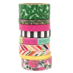 SUPER OFERTA **40%** Set de 8 washi tapes 5th and Monaco Pink Paislee