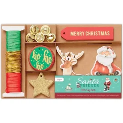 SUPER OFERTA **40%** Set de Etiquetas de Regalo Santa & Friends Docrafts