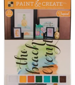 SUPER OFERTA **40%** Set de láminas acuarelables Gold Stack Tropical DCWV 29x38cm