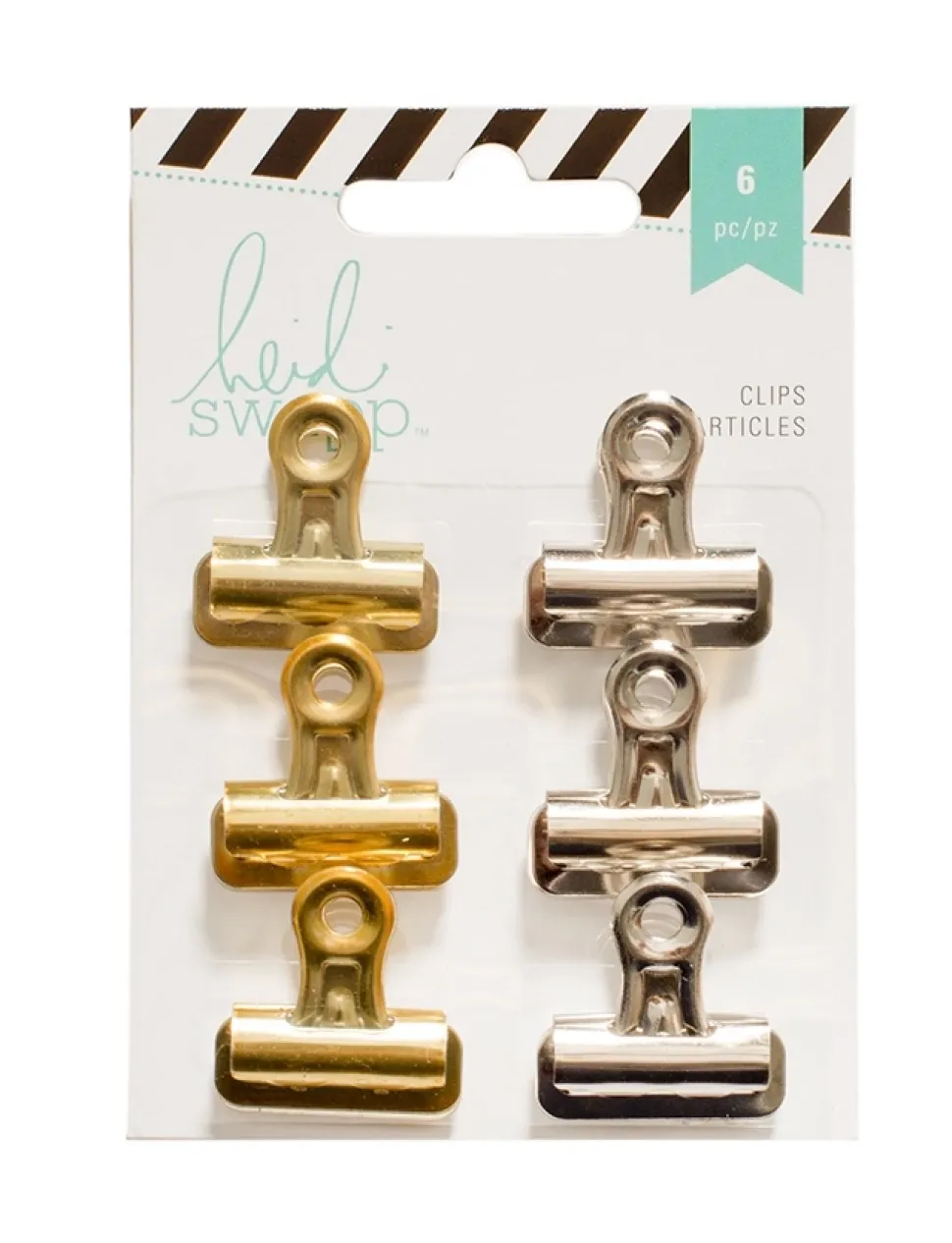 SUPER OFERTA **40%** Set de pinzas dorado y plateado Heidi Swapp