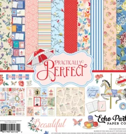 SUPER OFERTA **40%** Set de Scrapbooking Practically Perfect Echo Park 30x30cm