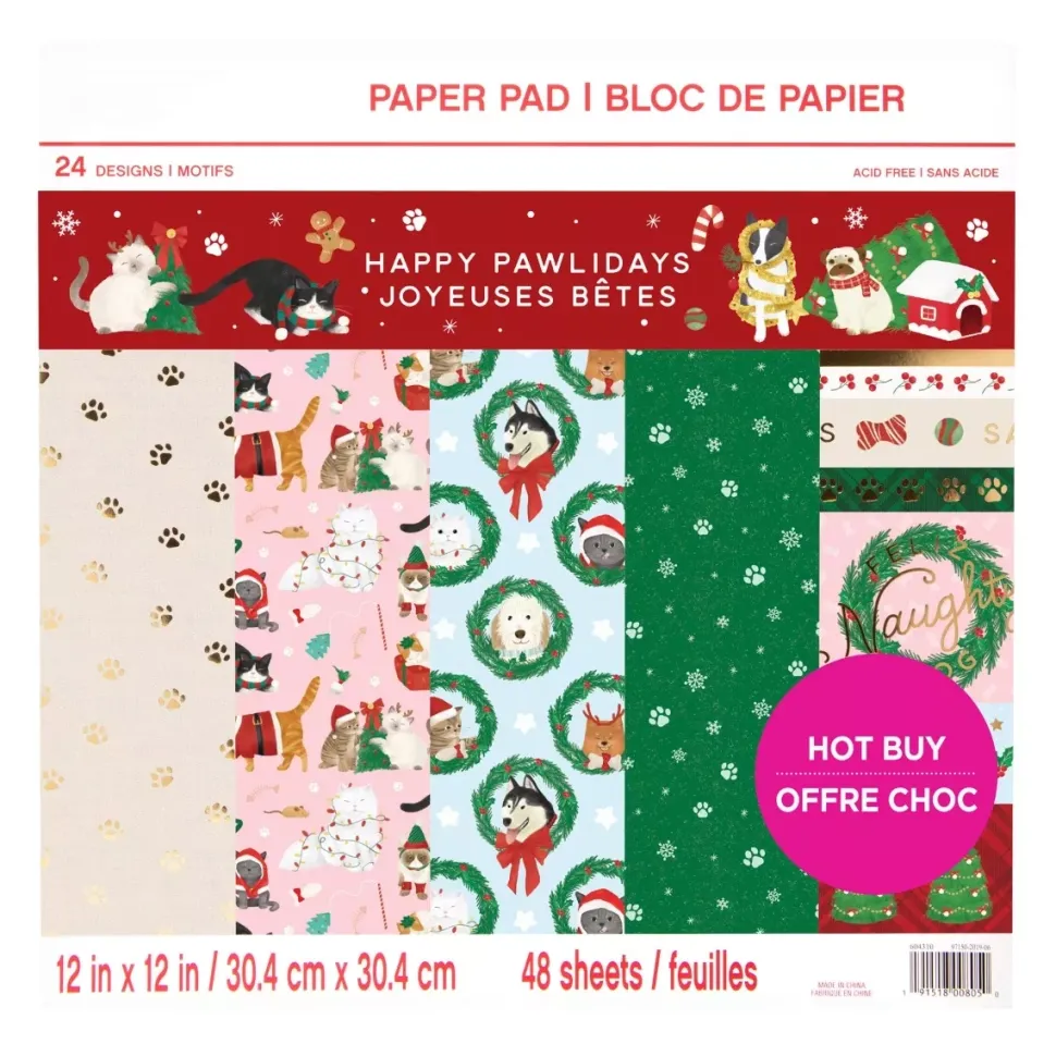 SUPER OFERTA **40%** Set de scrapbooking Happy Pawlidays Craft Smith 30x30cm