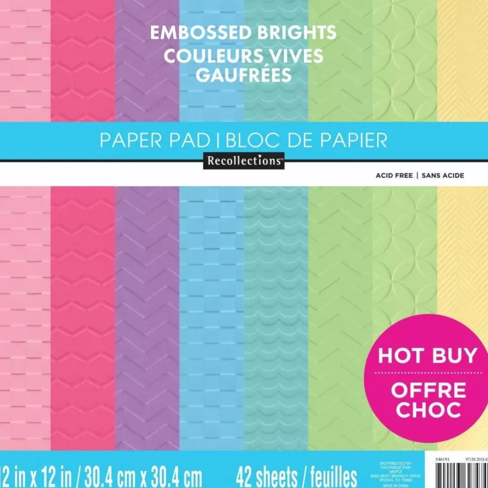 SUPER OFERTA **40%** Set de scrapbooking Embossed Brights Craft Smith 30x30cm