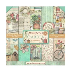 SUPER OFERTA **30%** Set de scrapbooking Garden Stamperia 20x20cm
