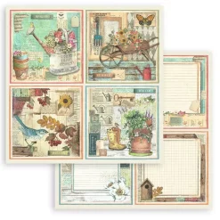SUPER OFERTA **30%** Set de scrapbooking Garden Stamperia 20x20cm