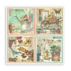 SUPER OFERTA **30%** Set de scrapbooking Garden Stamperia 20x20cm