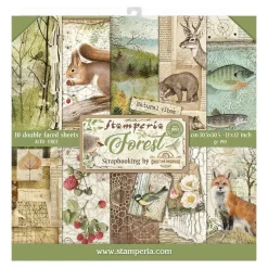 SUPER OFERTA **30%** Set de scrapbooking Forest Stamperia 30x30cm