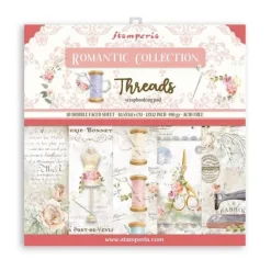 SUPER OFERTA **30%** Set de Scrapbooking Romantic Threads Stamperia 30x30cm