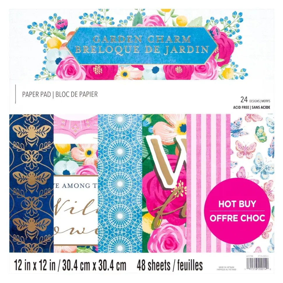 SUPER OFERTA **50%** Set de Scrapbooking Garden Charm Craft Smith 30x30cm