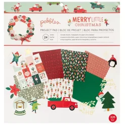 SUPER OFERTA **50%** Set de scrapbooking Project Pad Merry Little Christmas Pebbles 30x30cm