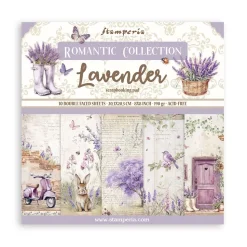SUPER OFERTA **30%** Set de scrapbooking Lavender Stamperia 20x20cm